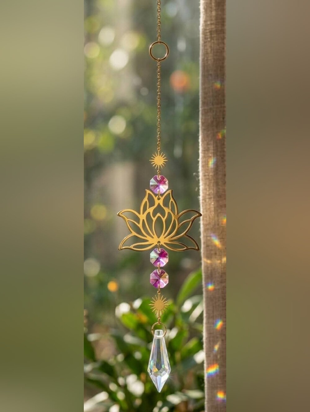 Aurora Lotus Sun Catcher ✨ Rainbow Crystal ✨ Boho Decor